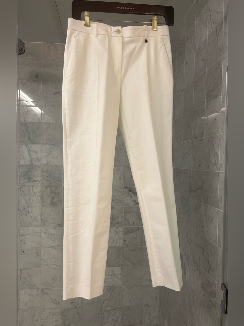 Jill Sander White Cotton Slacks